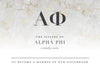 Alpha Phi Golden Marble Bid Card