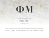 Phi Mu Golden Marble Bid Card