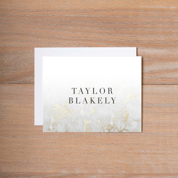 Golden Marble personal note card (if you choose to print with us, you will also receive envelopes with your note cards)