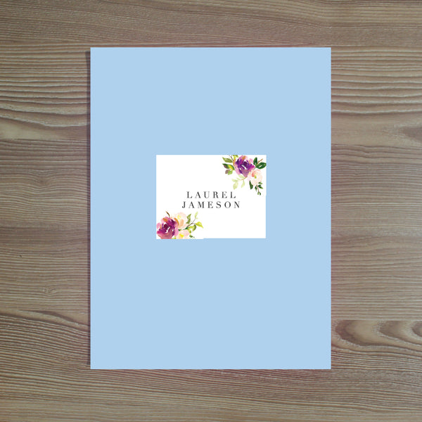 Graceful Bouquet folder sticker shown on Bluebell pocket folder