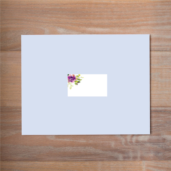 Graceful Bouquet sorority packet mailing label on Bluebell presentation envelope