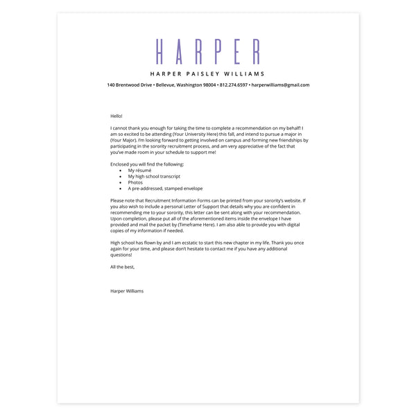 Grape Cover letter template