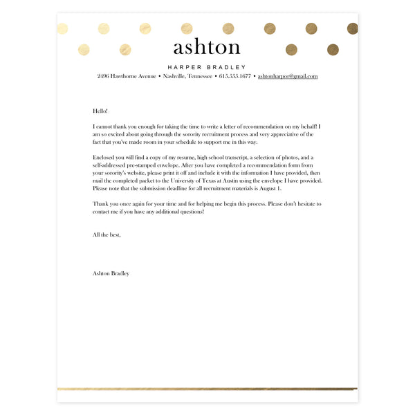 Cover letter template
