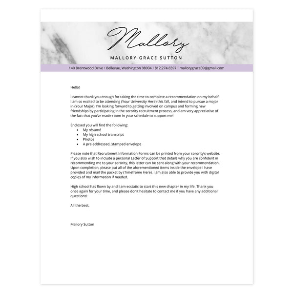 Plum Cover letter template