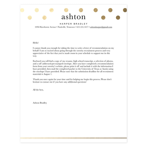 Cover letter template