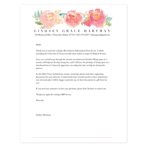 Cover letter template