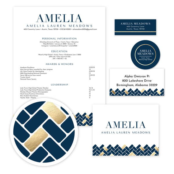 Golden Herringbone Editable Sorority Packet Template