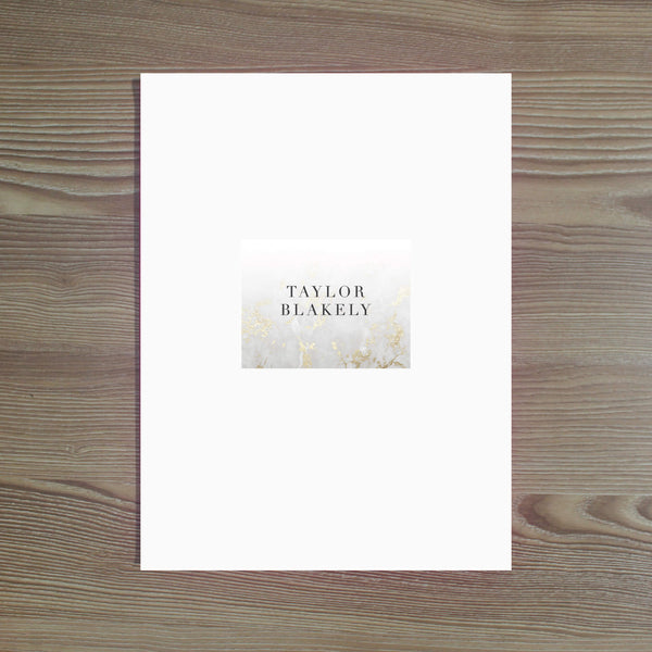 Golden Marble Personalized Folder Stickers