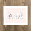 Chi Omega Marble and Blush Art Print