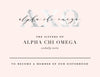 Alpha Chi Omega Marble & Blush Bid Card