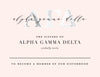 Alpha Gamma Delta Marble & Blush Bid Card