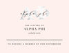Alpha Phi Marble & Blush Bid Card