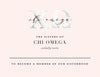 Chi Omega Marble & Blush Bid Card