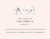 Chi Omega Marble & Blush Bid Card