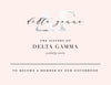 Delta Gamma Marble & Blush Bid Card