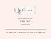 Phi Mu Marble & Blush Bid Card