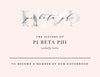 Pi Beta Phi Marble & Blush Bid Card