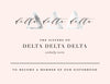 Delta Delta Delta Marble & Blush Bid Card