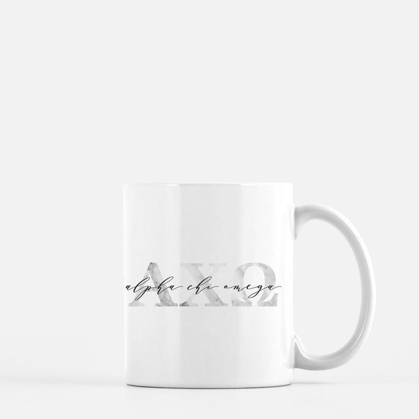 Alpha Chi Omega Marble Sorority Mug