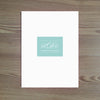 Monogram Block folder sticker shown in Pool on White pocket folder