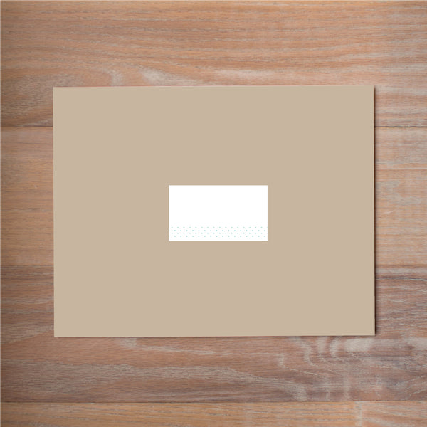 Monogram Block sorority packet mailing label shown in Pewter on Kraft presentation envelope