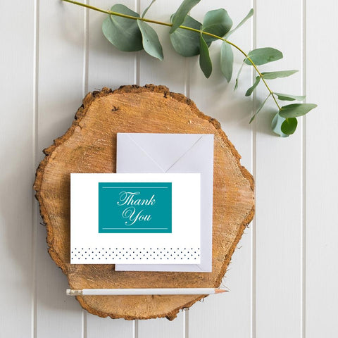 Boho Chic generic thank you cards in Strawberry