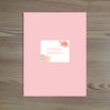 Peony Garden folder sticker shown on White pocket folder