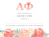 Alpha Phi Peony Bid Card