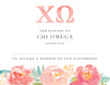 Chi Omega Peony Bid Card