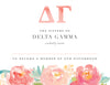 Delta Gamma Peony Bid Card