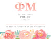 Phi Mu Peony Bid Card