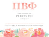 Pi Beta Phi Peony Bid Card