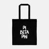 Pi Beta Phi Black and White Greek Tote