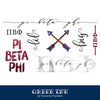 Pi Beta Phi Sorority Tattoo Set