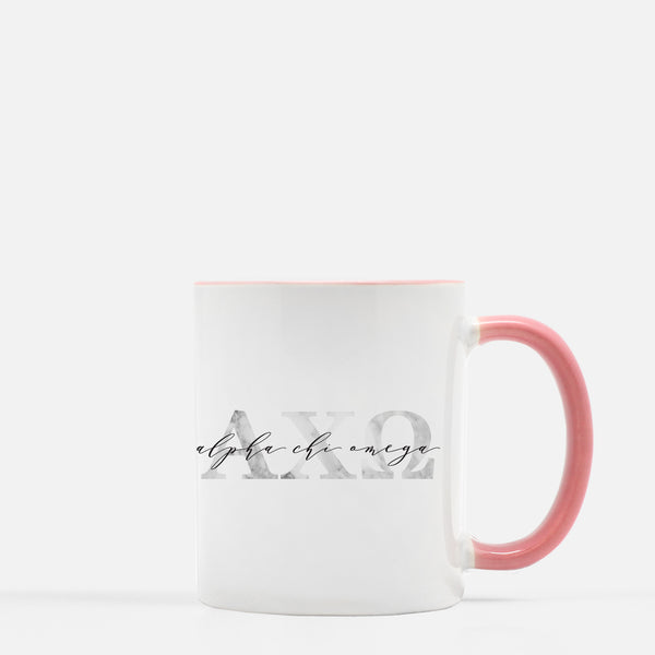 Alpha Chi Omega Marble & Blush Sorority Mug