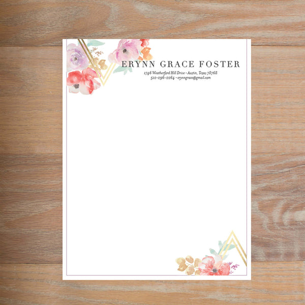 Geometric Bouquet social resume letterhead without formatting