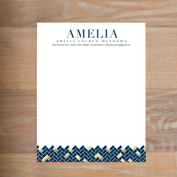 Golden Herringbone social resume letterhead without formatting