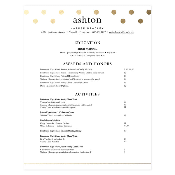 Multi-page resume (1st page) template