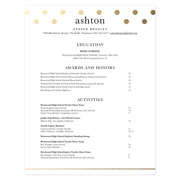 Multi-page resume (1st page) template