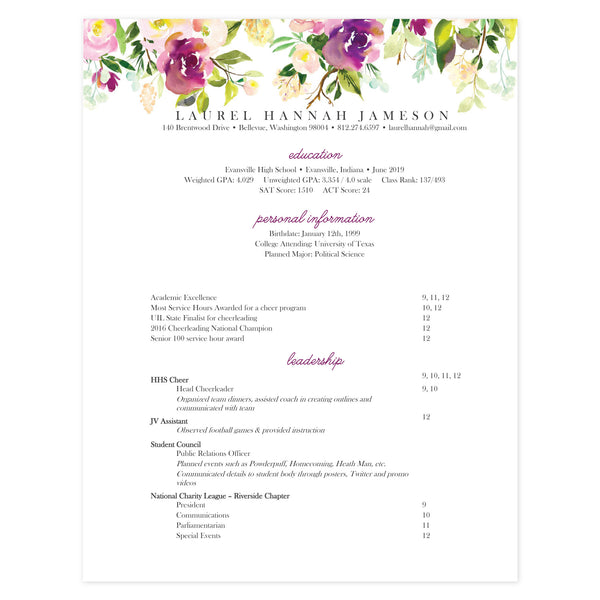 Multi-page resume (1st page) template