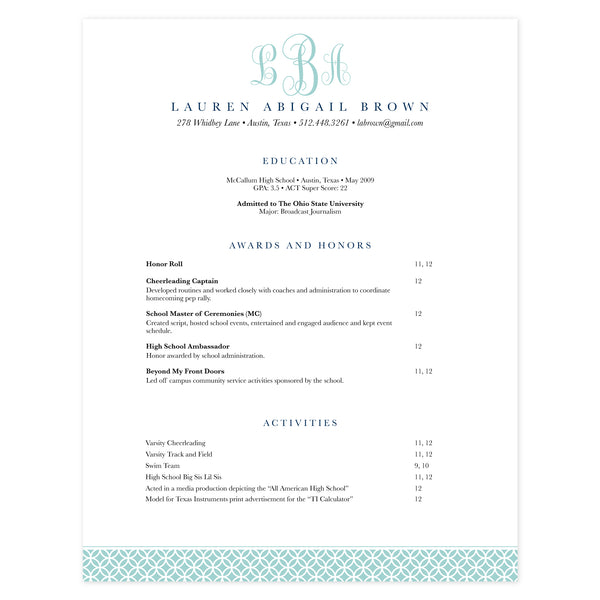 Multi-page resume (1st page) template