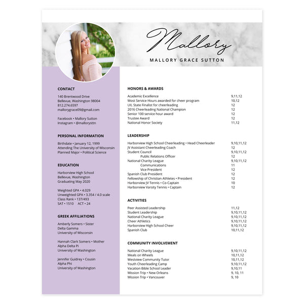 Plum Multi-page resume (1st page) template