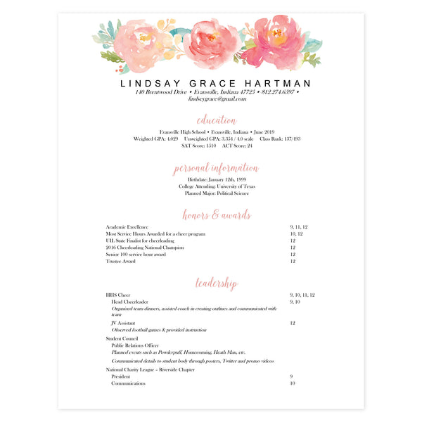 Multi-page resume (1st page) template