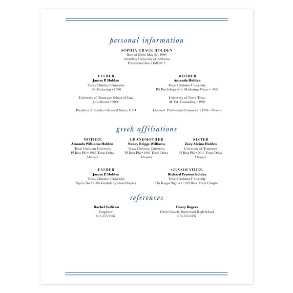 Multi-page resume (3rd page) template