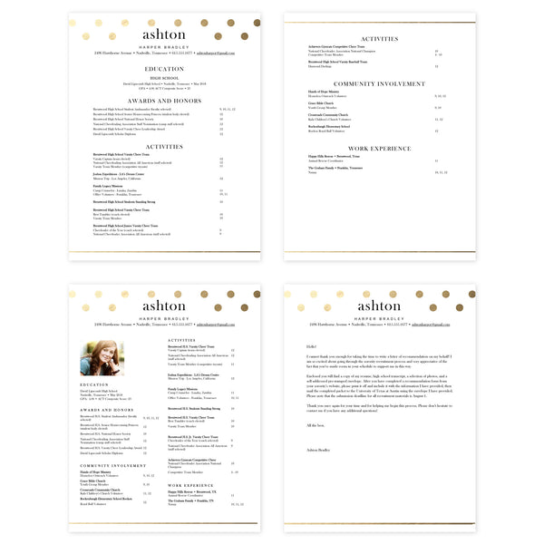 Golden Dots Microsoft Word Resume Templates