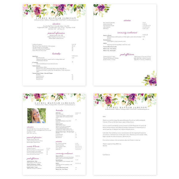 Graceful Bouquet Microsoft Word Resume Templates