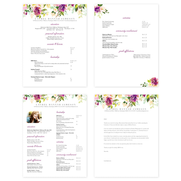 Graceful Bouquet Pages for Mac Resume Templates