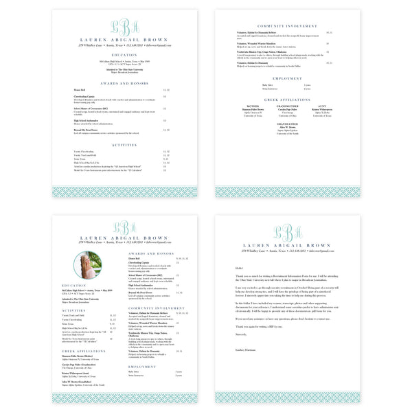 Lattice Monogram Microsoft Word Resume Templates