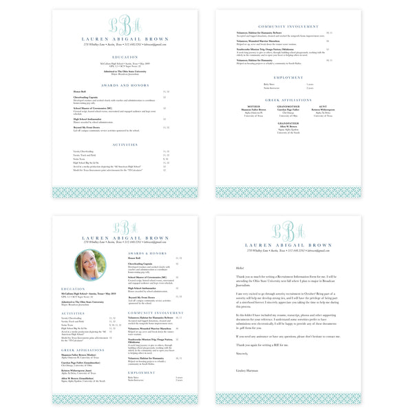 Lattice Monogram Pages for Mac Resume Templates