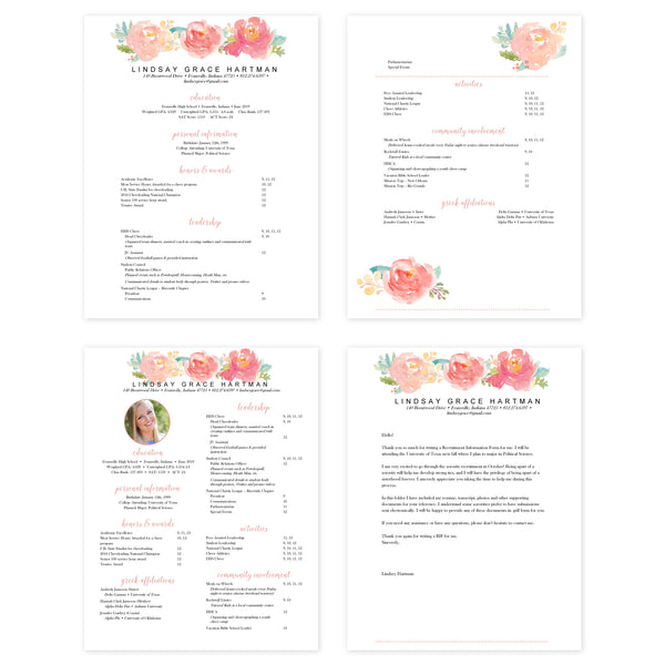 Peony Garden Microsoft Word Resume Templates